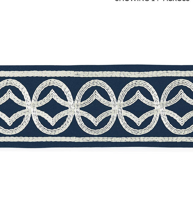 Scalamandre Athena Embroidered Tape Navy Trim SC 0003T3305