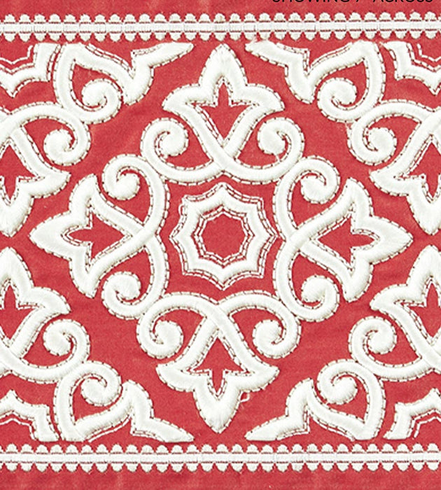 Scalamandre Ornamental Embroidered Tape Coral Trim Sample SC 0003T3320