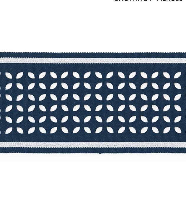 Scalamandre Cassis Laser Cut Tape Navy Trim Sample SC 0003T3323