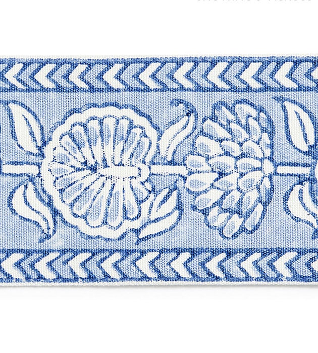 Scalamandre Tulsi Block Print Tape Lakeside Trim Sample SC 0003T3328