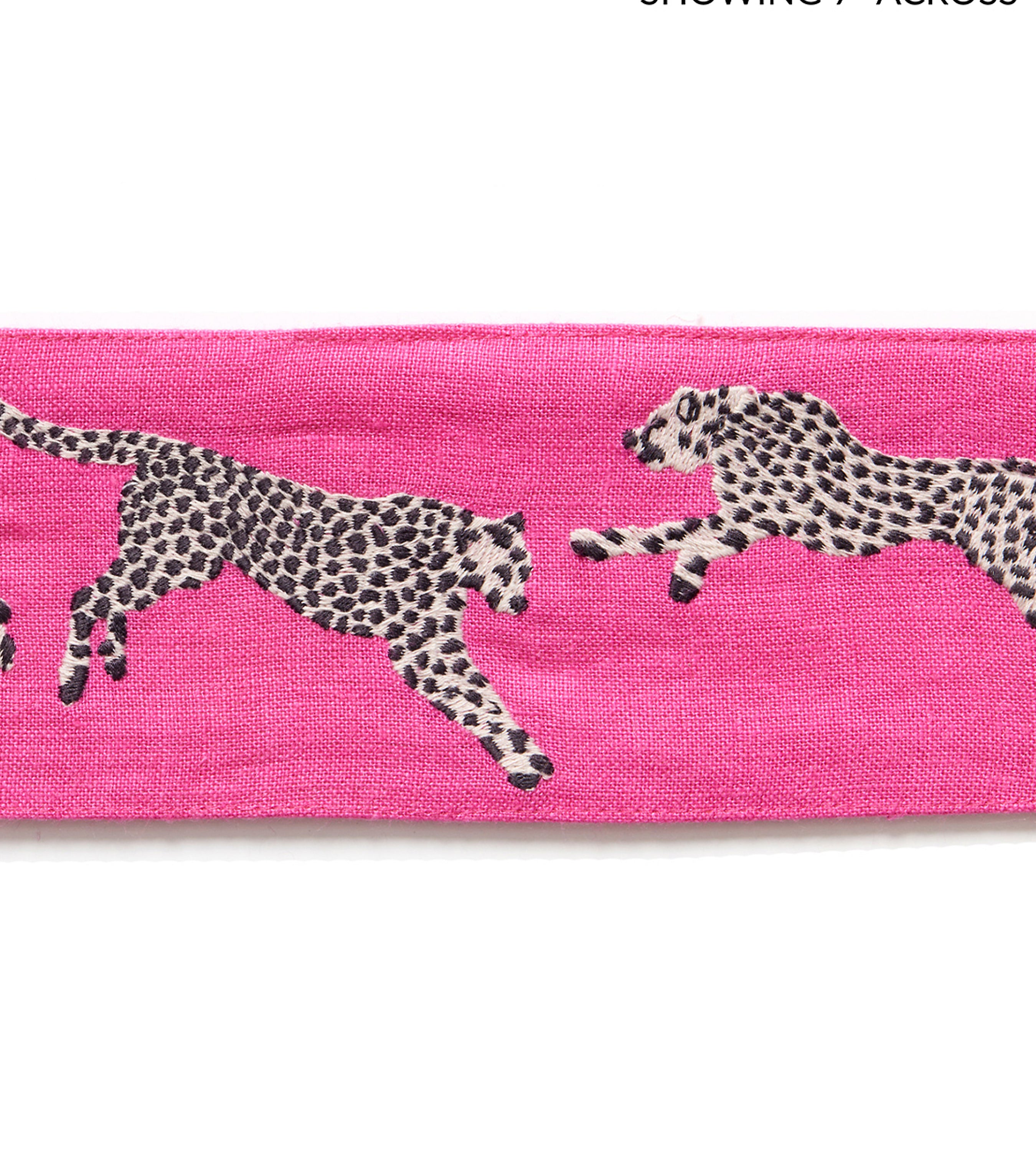 Scalamandre Leaping Cheetah Embrdry Tape Bubblegum Trim SC 0003T3331