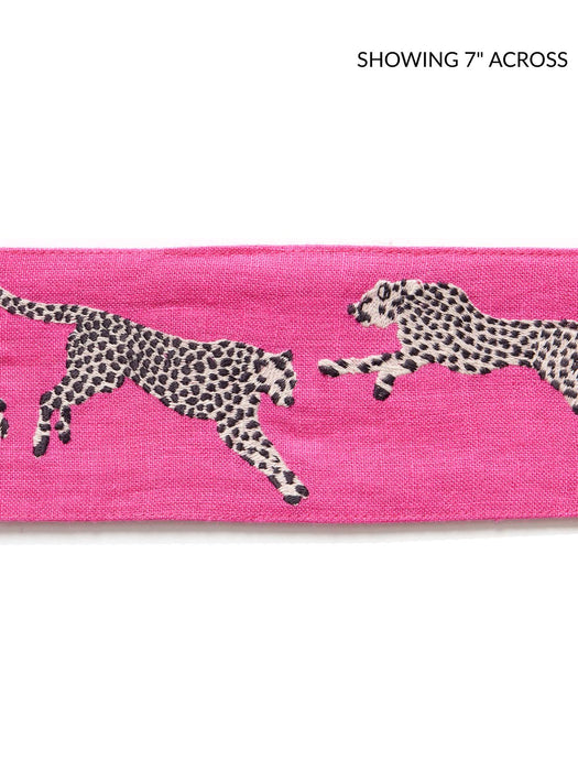 Scalamandre Leaping Cheetah Embrdry Tape Bubblegum Trim SC 0003T3331