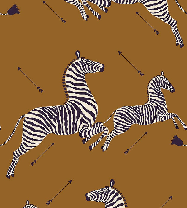 Scalamandre Zebras - Vinyl Safari Brown Wallpaper SC 0003WP81388MV