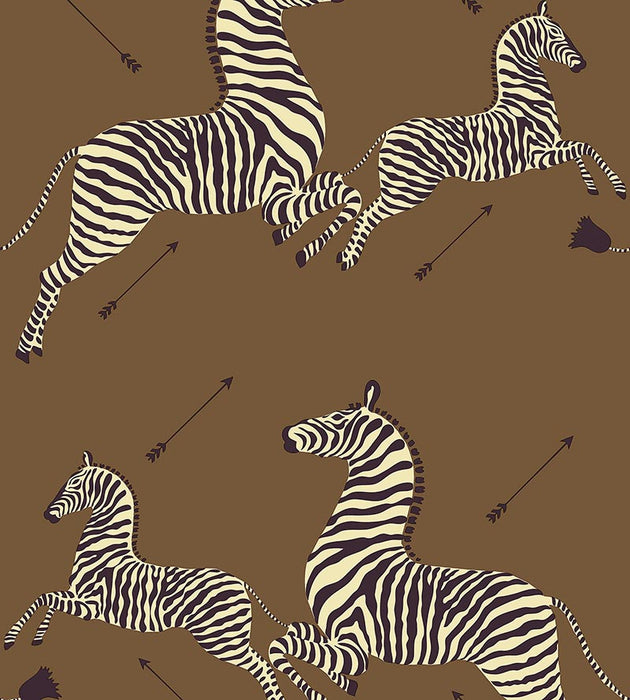 Scalamandre Zebras - Removable Safari Brown Wallpaper SC 0003WP81388PS