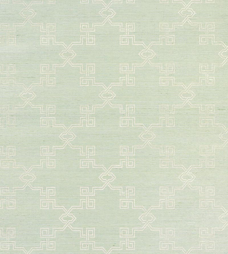 Scalamandre Suzhou Lattice Sisal Mineral Wallpaper Sample SC 0003WP88374