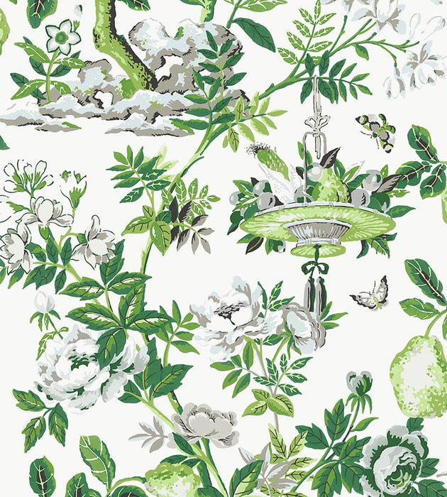 Scalamandre Shantung Garden - Removable Verdance Wallpaper Sample SC 0003WP88377PS