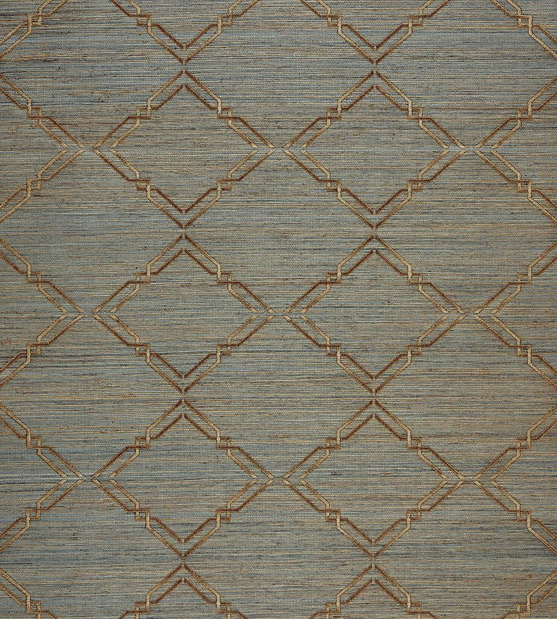 Scalamandre Monroe Embroidered Grasscloth Glacier Wallpaper SC 0001WP88383