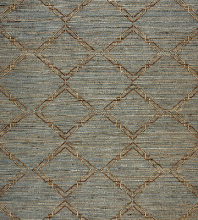 Scalamandre Monroe Embroidered Grasscloth Glacier Wallpaper SC 0001WP88383