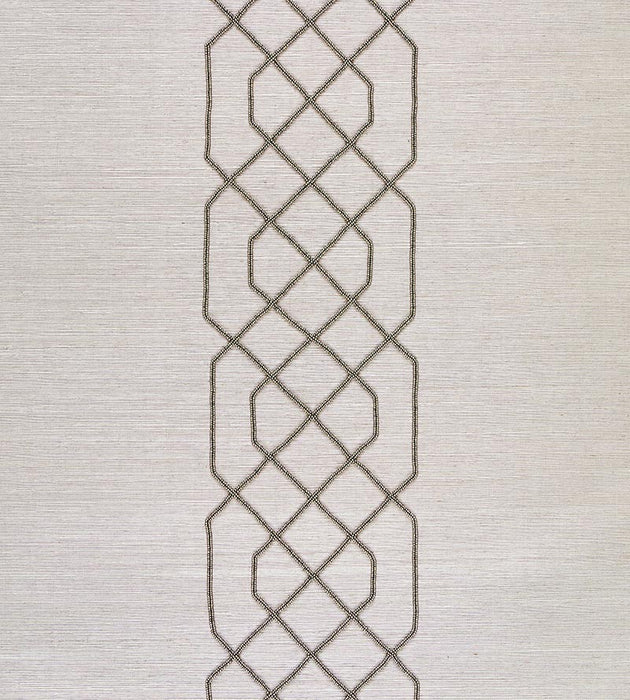 Scalamandre Adelaide Beaded Sisal Pewter Wallpaper Sample SC 0003WP88385