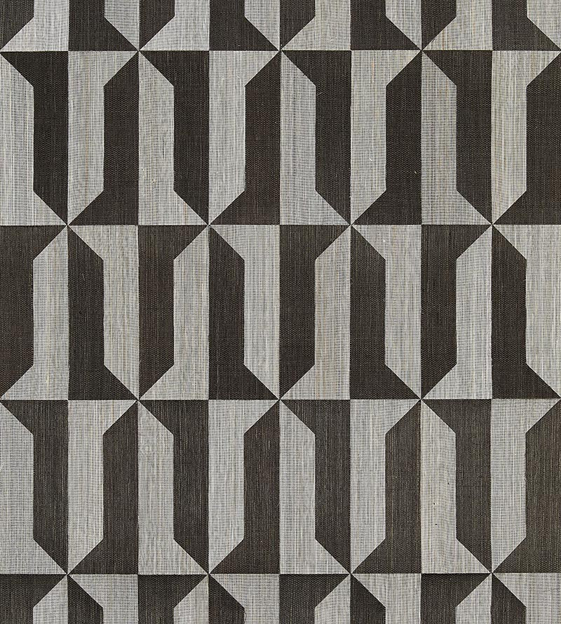 Scalamandre Mezzo - Sisal Steel & Black Pearl Wallpaper SC 0003WP88463