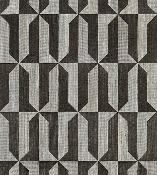 Scalamandre Mezzo - Sisal Steel & Black Pearl Wallpaper SC 0003WP88463