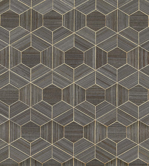 Scalamandre Hive - Abaca Graphite Wallpaper Sample SC 0003WP88469