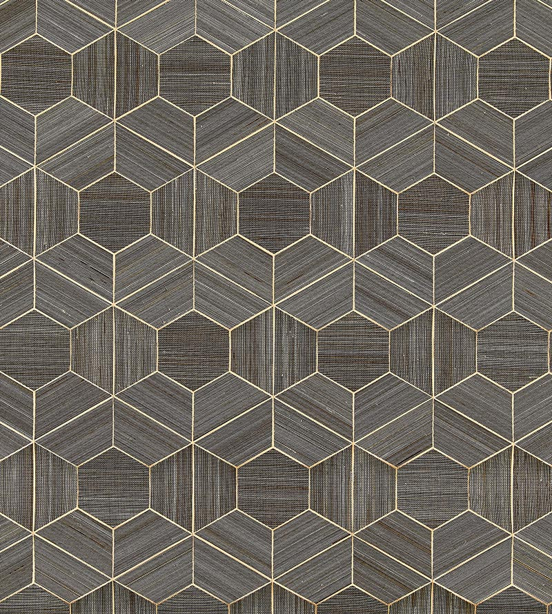 Scalamandre Hive - Abaca Graphite Wallpaper SC 0003WP88469