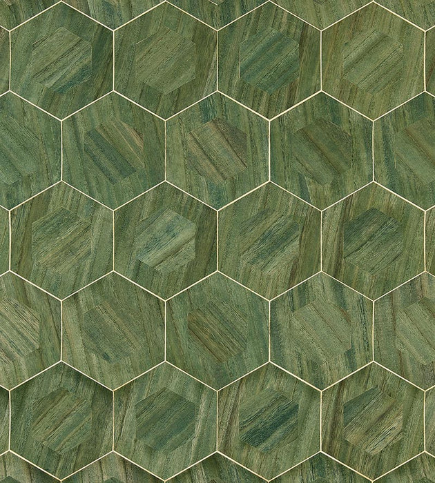 Scalamandre Hexad Verdant Wallpaper Sample SC 0003WP88476