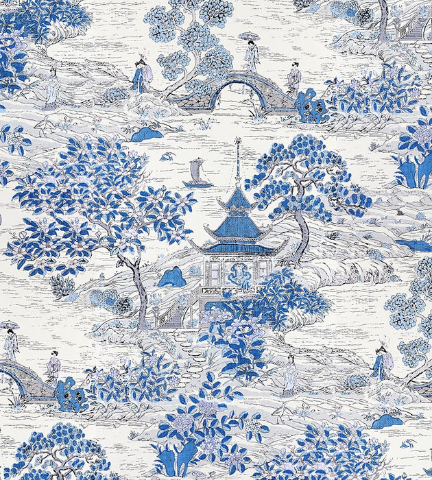 Scalamandre Satomi - Wallcovering Evening Blue Wallpaper SC 0003WP88554