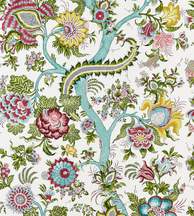 Scalamandre Metropolitan Palampore Flower Garden Wallcovering Sample SC 0003WP88561