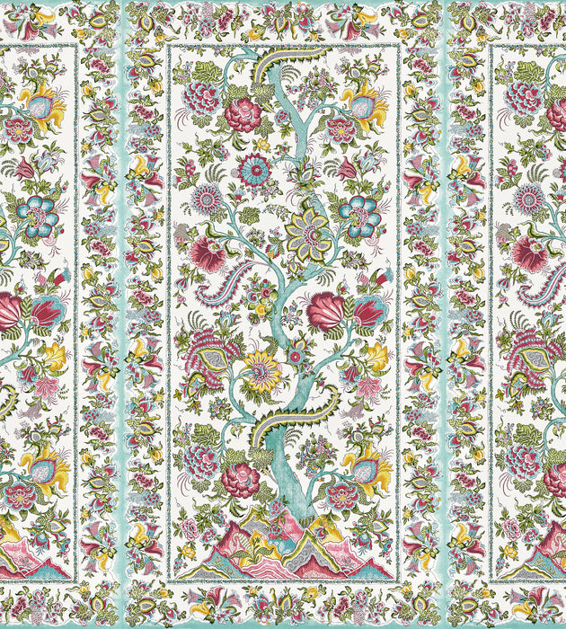 Scalamandre Metropolitan Palampore - Mural Flower Garden Wallcovering Sample SC 0003WP88567