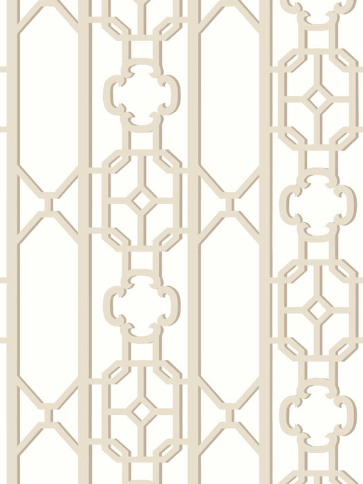 Scalamandre Joanna Fret Toffee Wallpaper Sample SC 0003WP88582D