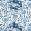 Scalamandre Chi'En Dragon Linen Print Indigo Fabric SC 000416558