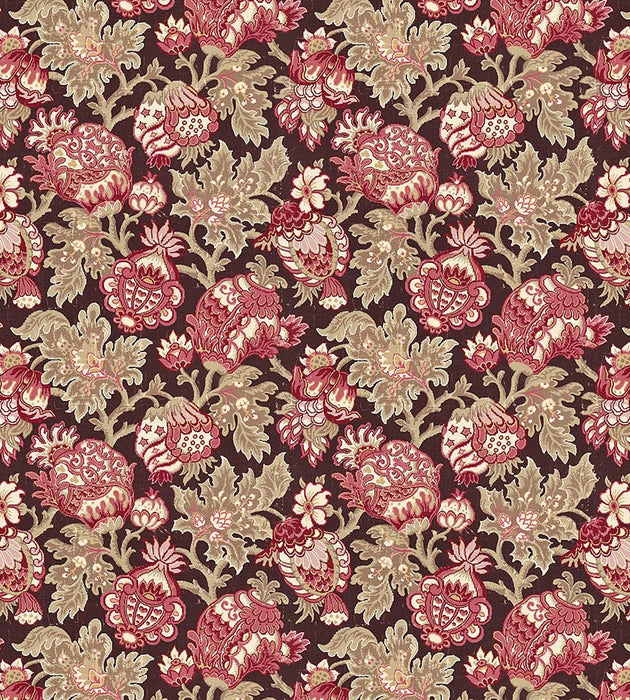 Scalamandre Canterbury Linen Print Mulberry Fabric SC 000416593