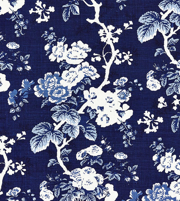 Scalamandre Ascot Linen Print Indigo Fabric SC 000416602