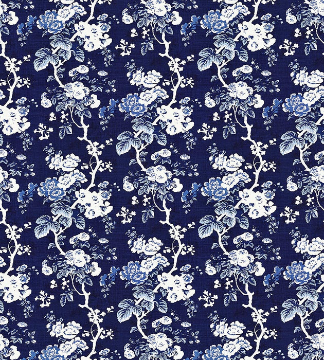 Scalamandre Ascot Linen Print Indigo Fabric SC 000416602