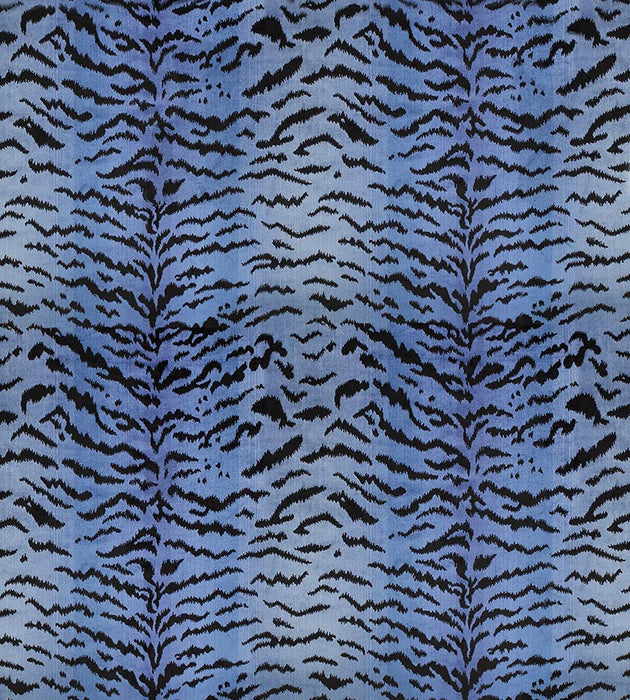 Scalamandre Tigre Blues & Black Fabric SC 000426167MMA