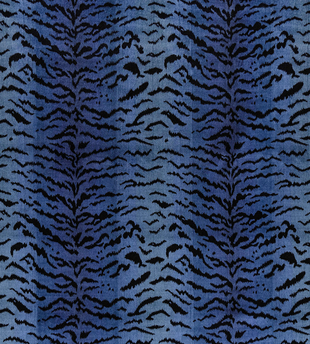 Scalamandre Tigre - Silk Blues & Black Fabric SC 000426167MM