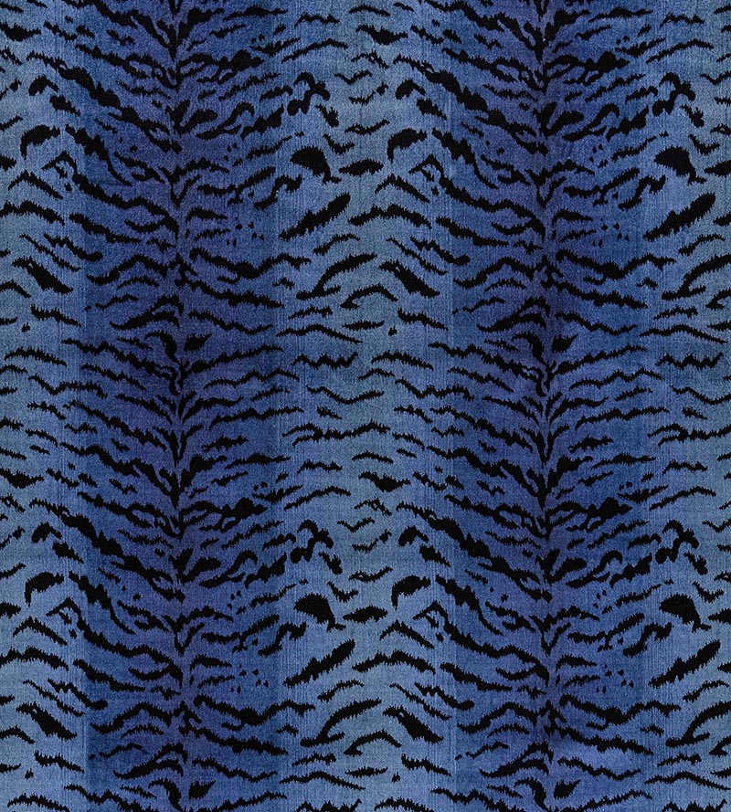 Scalamandre Tigre Blues & Black Fabric SC 000426167MMA