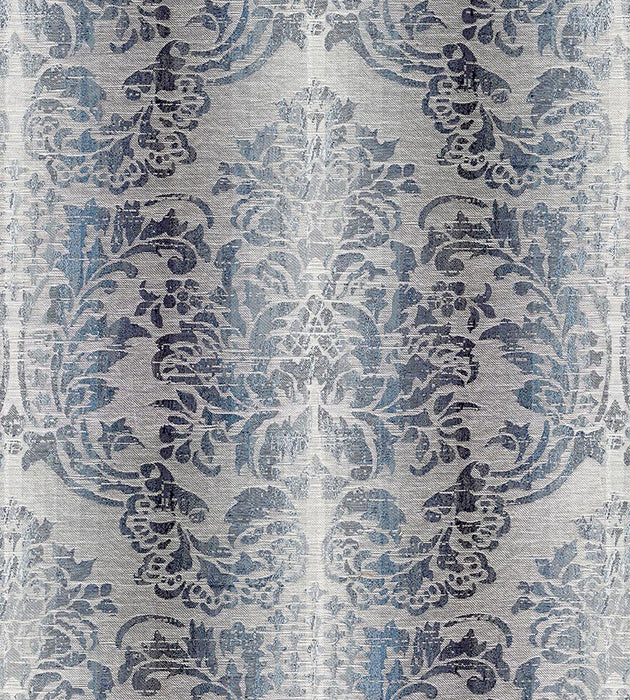 Scalamandre Sorrento Linen Damask Indigo Fabric SC 000427093