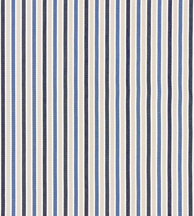 Scalamandre Leeds Cotton Stripe Indigo Fabric SC 000427114