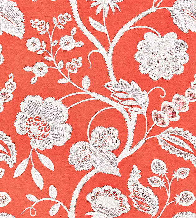 Scalamandre Kensington Embroidery Coral Fabric SC 000427151