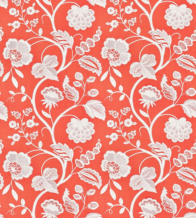 Scalamandre Kensington Embroidery Coral Fabric SC 000427151