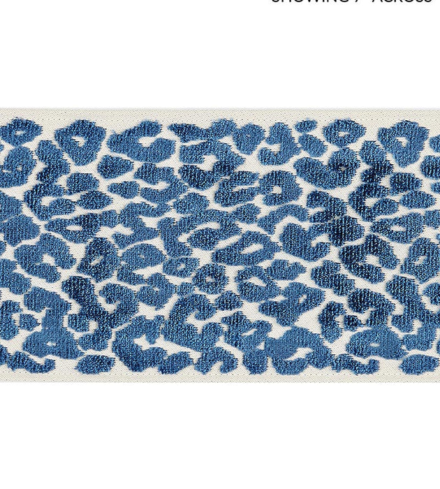 Scalamandre Leopard Velvet Tape Indigo Trim Sample SC 0004T3277