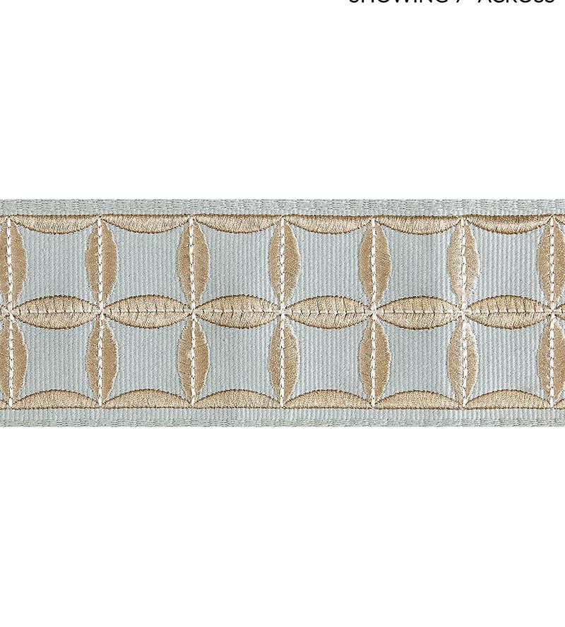 Scalamandre Fiori Embroidered Tape Aquamarine Trim Sample SC 0004T3288