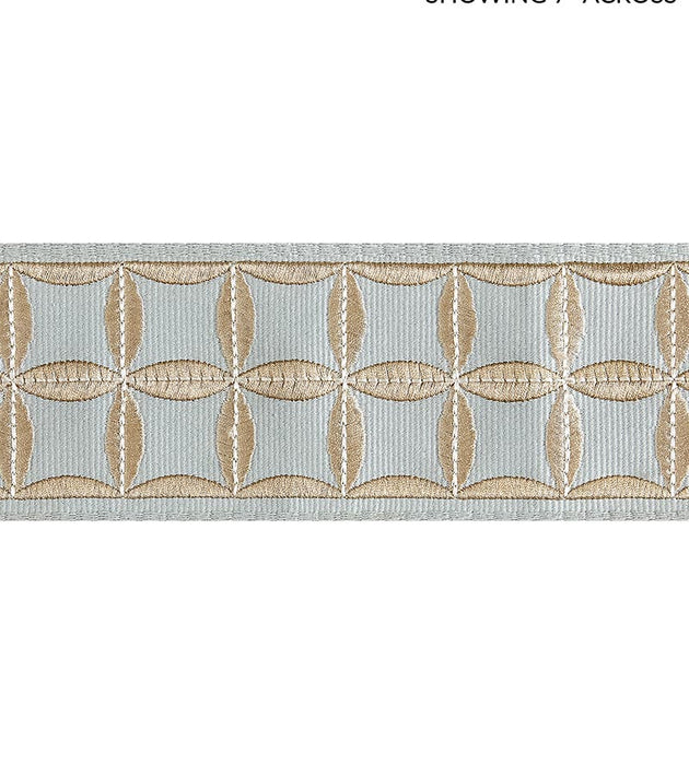 Scalamandre Fiori Embroidered Tape Aquamarine Trim Sample SC 0004T3288