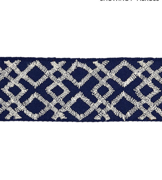 Scalamandre Lattice Tape Indigo Trim Sample SC 0004T3295