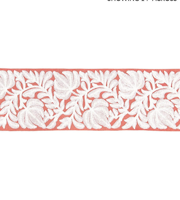 Scalamandre Coventry Embroidered Tape Coral Trim Sample SC 0004T3296