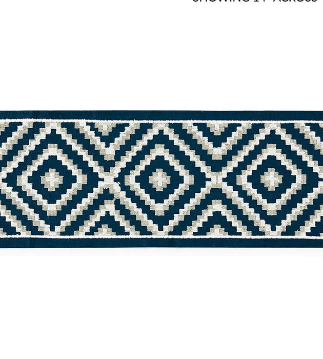 Scalamandre Medina Embroidered Tape Indigo Trim SC 0004T3306