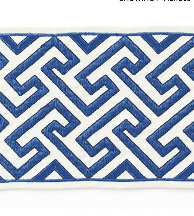 Scalamandre Labyrinth Embroidered Tape Porcelain Trim SC 0004T3319