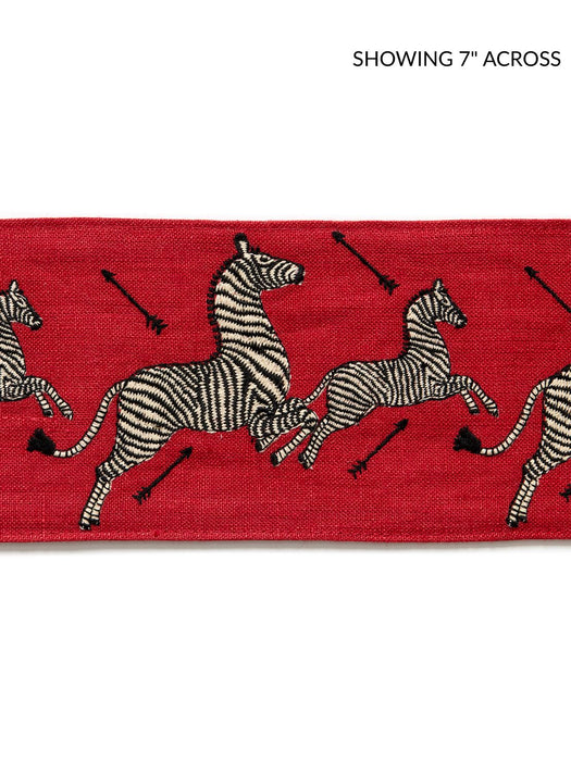 Scalamandre Zebras Embroidered Tape Masai Red Trim SC 0004T3332