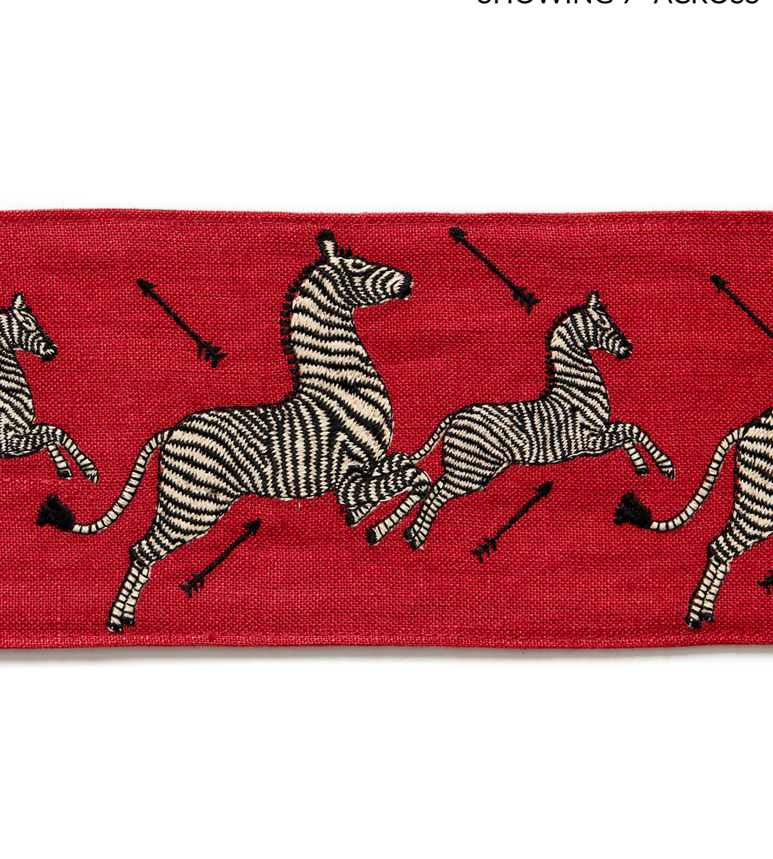 Scalamandre Zebras Embroidered Tape Masai Red Trim SC 0004T3332