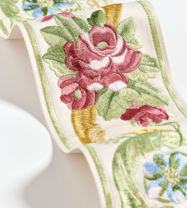 Scalamandre Reine Embroidered Tape Multi Bloom Trim SC 0004T3342