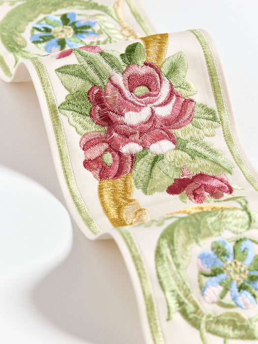 Scalamandre Reine Embroidered Tape Multi Bloom Trim SC 0004T3342