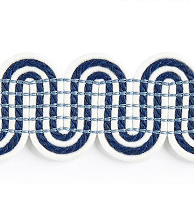 Scalamandre Serpentine Braid Indigo Trim Sample SC 0004V1246