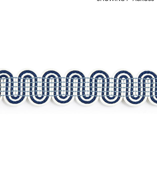 Scalamandre Serpentine Braid Indigo Trim Sample SC 0004V1246