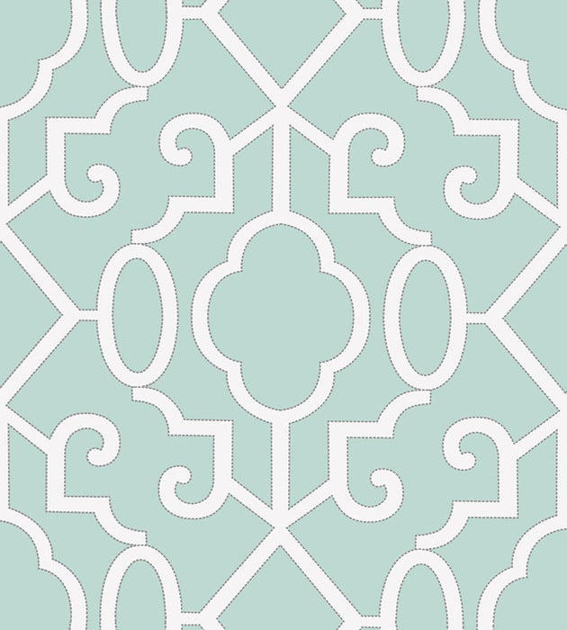 Scalamandre Ming Fretwork WP Aquamarine Wallpaper SC 0004WP88356