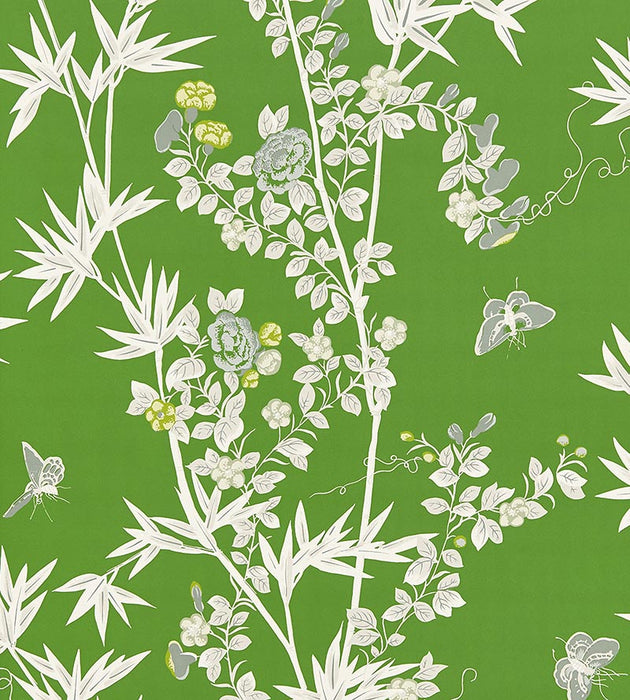 Scalamandre Jardin De Chine Jade Wallpaper Sample SC 0004WP88375