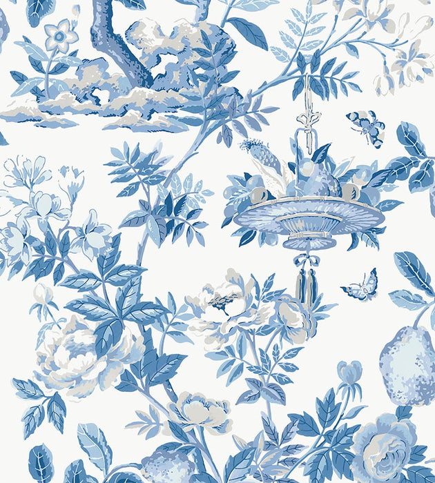 Scalamandre Shantung Garden - Removable Delft Wallpaper SC 0004WP88377PS