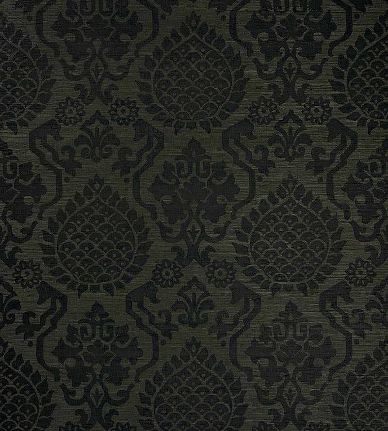 Scalamandre Surat Sisal Jet Wallpaper Sample SC 0004WP88378